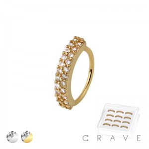 12PCS OF MULTI CZ DOUBLE LINE 316L SURGICAL STEEL HOOP NOSE RING BOX